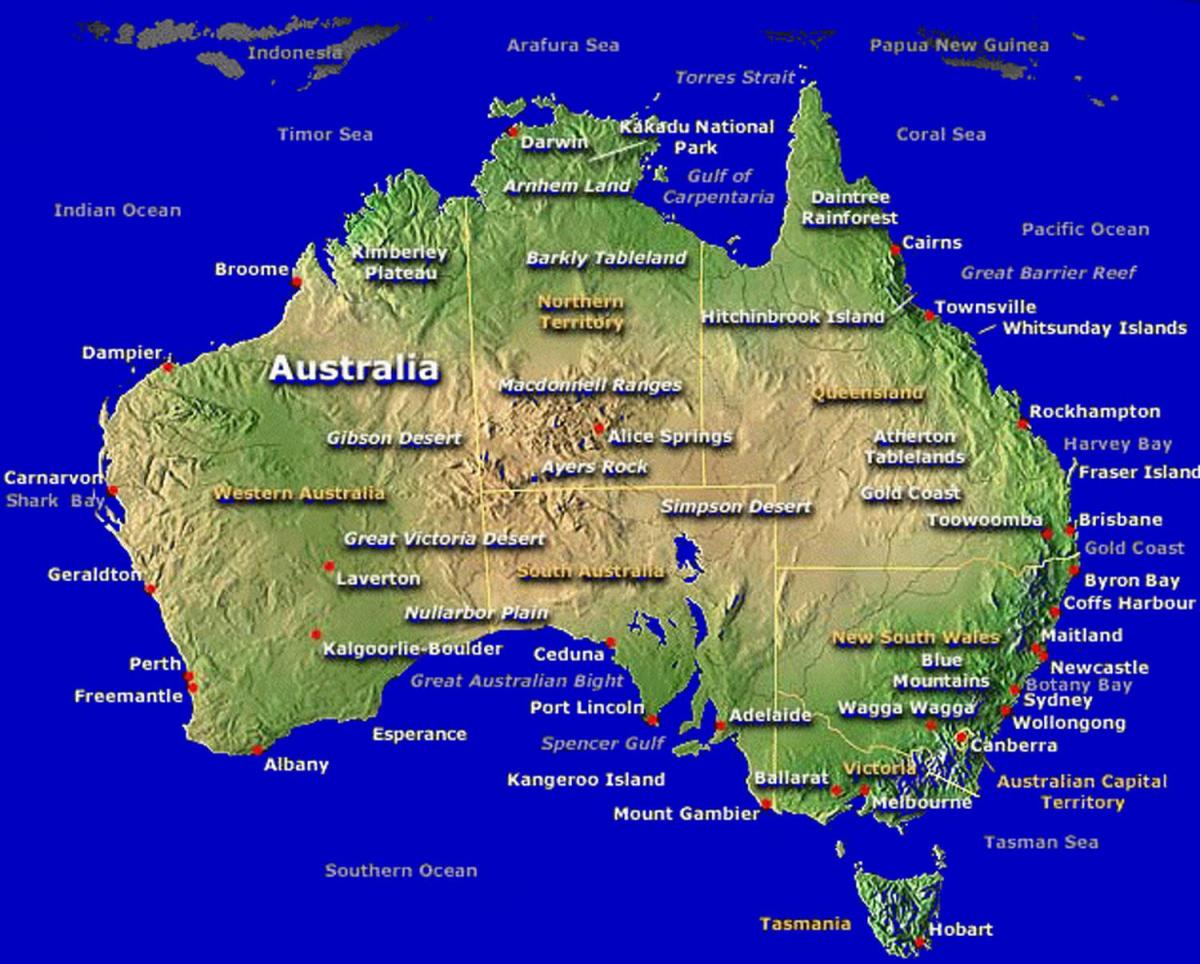 карта Австралии карта