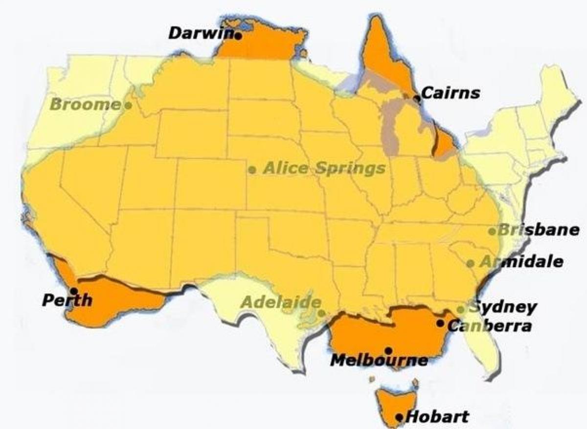 Австралии в Америку карте