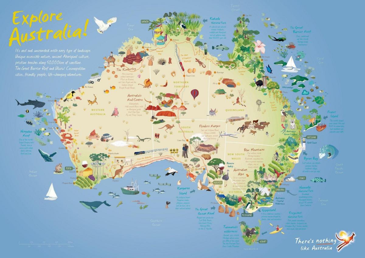 туристическая карта Австралии