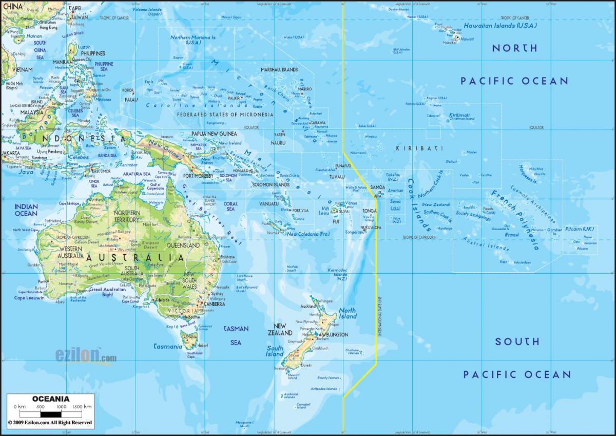 Австралия и Океания карте