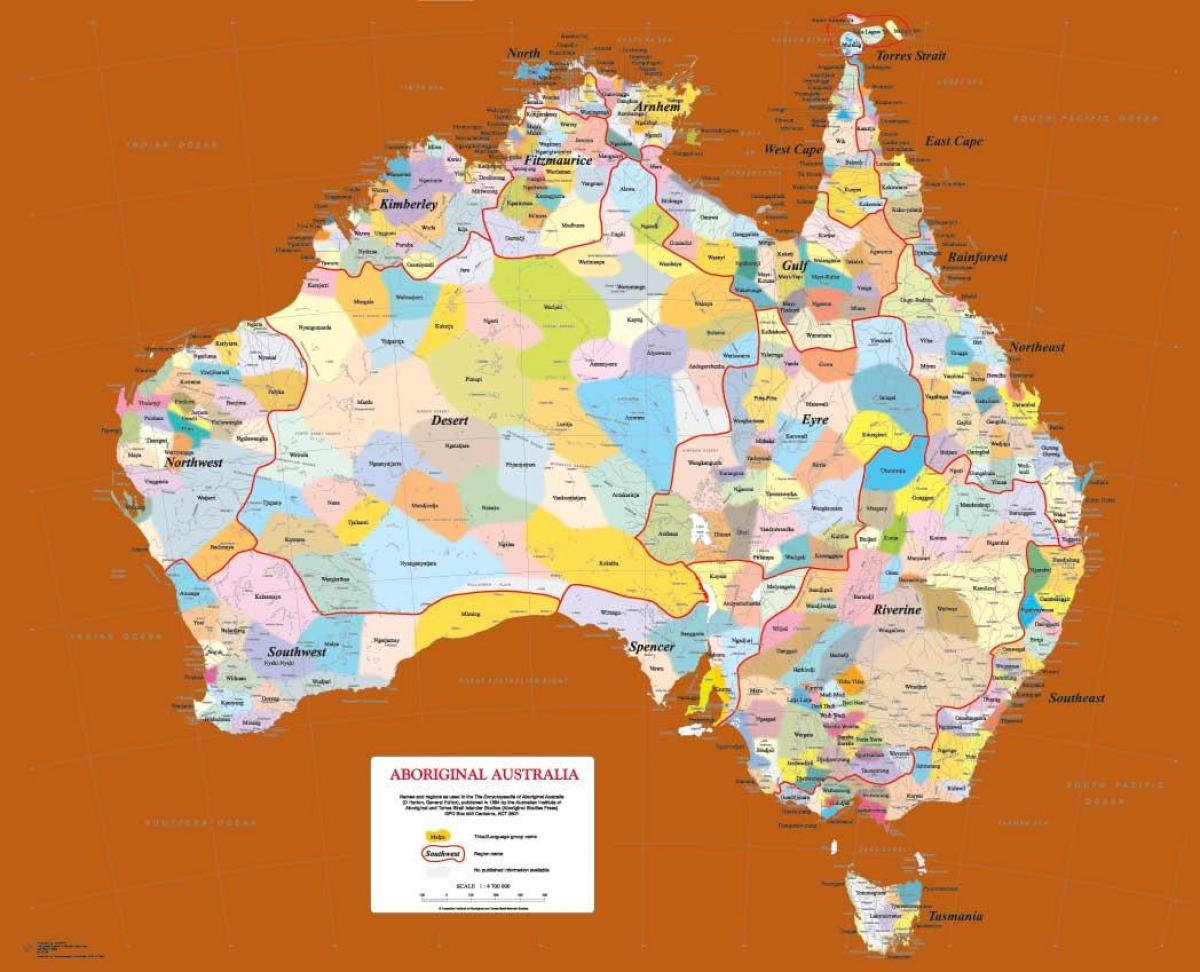 карта аборигенов Австралии