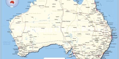 Карта Австралии с городами